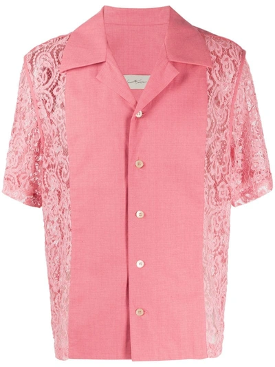 Necessity Sense Narc Lace-panelled Shirt In Pink