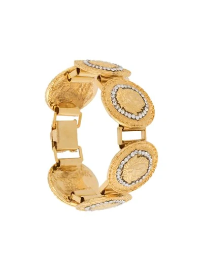Pre-owned Versace 1990s Medusa Bracelet In Gold