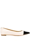 Michael Michael Kors Carissa Ivory Black Ballet Flat In White