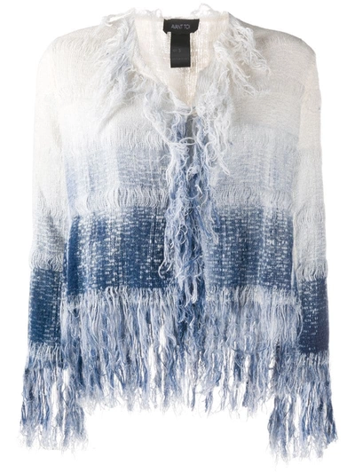 Avant Toi Fringed Ombre Jacket In Blue