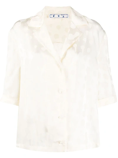 Off-white Splatter-effect Polka Dot Top In Neutrals