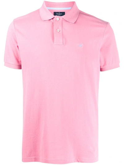 Hackett Logo Embroidered Polo Shirt In Pink