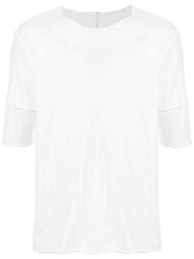 Attachment Overlay Sleeve T-shirt In White