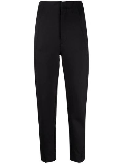 Y-3 High-rise Straight-leg Cropped Trousers In Black