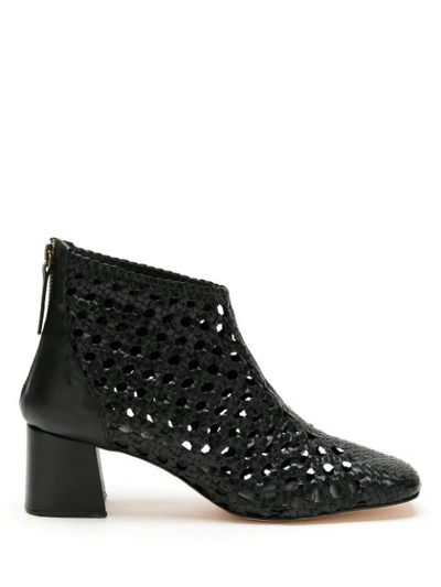 Sarah Chofakian Happiness Cut Out Leather Boots In Black