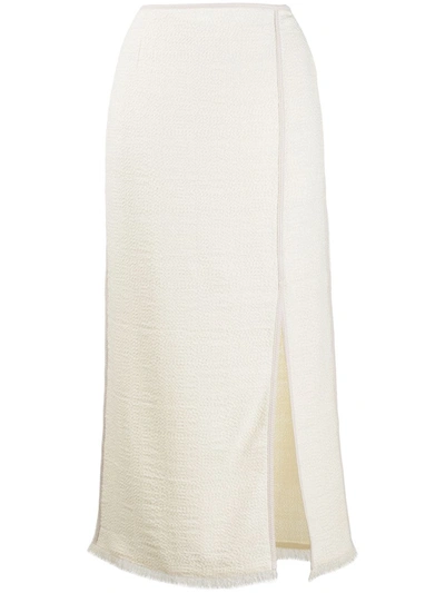 Nanushka Side Slit Skirt In White