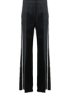 Fendi Side Stripe Flared Trousers In Black