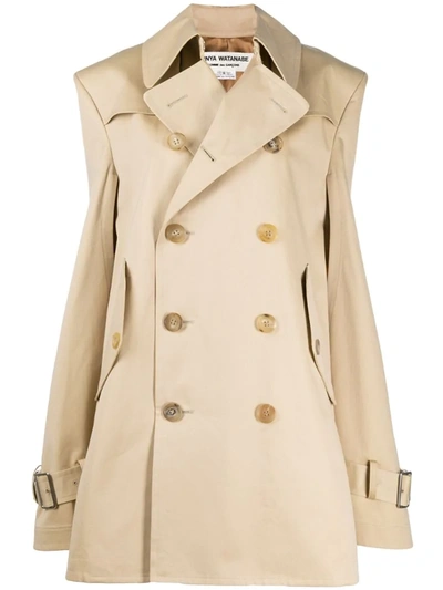 Junya Watanabe Oversized Trench-style Cape In Beige