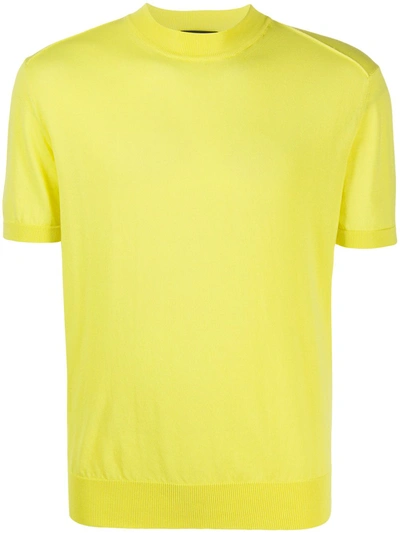 Roberto Collina Short-sleeve Fitted T-shirt In Yellow