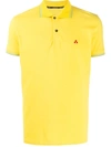 Peuterey Stripe-trim Embroidered Polo Shirt In Yellow