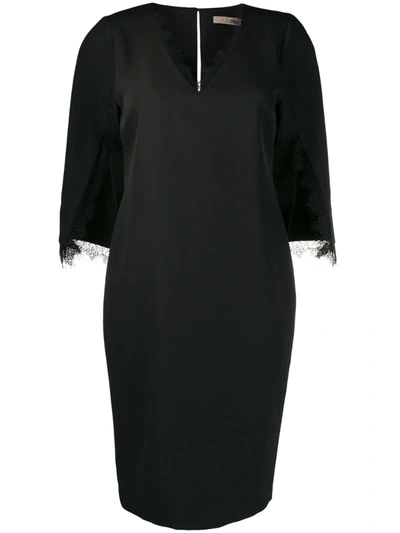 D-exterior Belted Waist Dress In Black