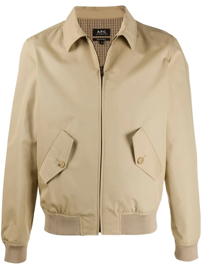 Apc Classic Collar Double Pocket Shirt Jacket In Neutrals