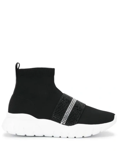 Bally Crystal-embellished Slip-on Sneakers In Black