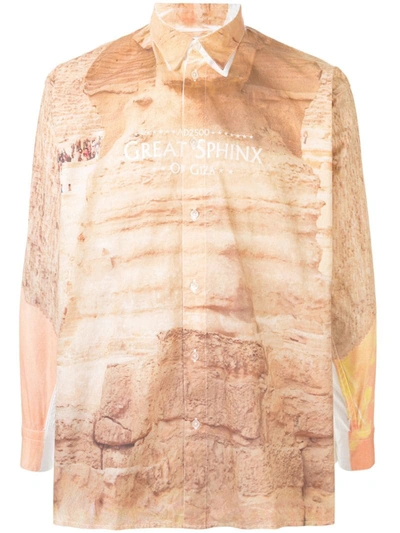 Doublet Great Sphinx Print Shirt In Brown