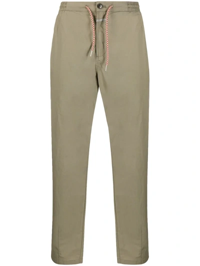 Closed Drawstring Waist Straigth-fit Trousers In Green