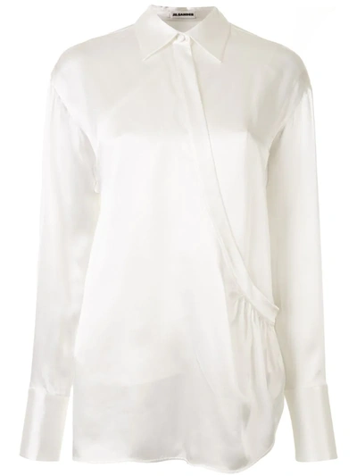 Jil Sander Wrap Style Shirt In White