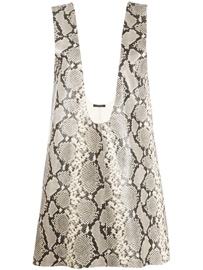 Wandering Snakeskin-print Sleeveless Waistcoat In Neutrals