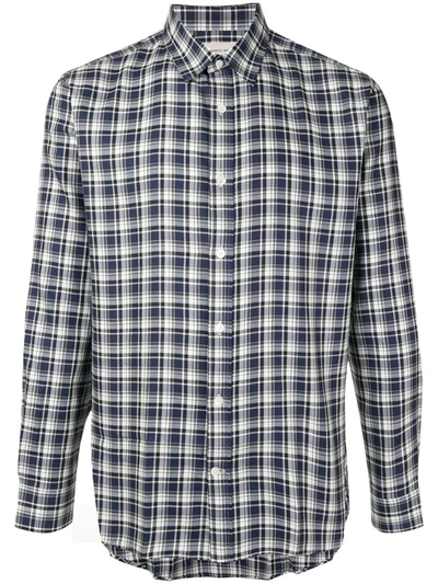 Cerruti 1881 Checked Long Sleeved Shirt In Blue
