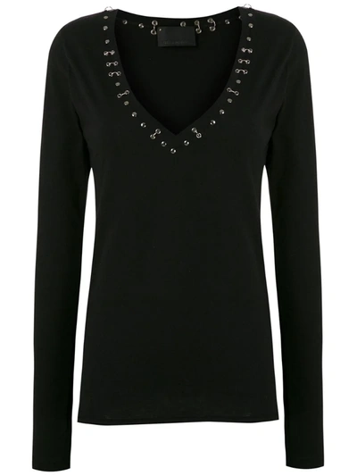 Andrea Bogosian Reload Piercing-embellished Top In Black