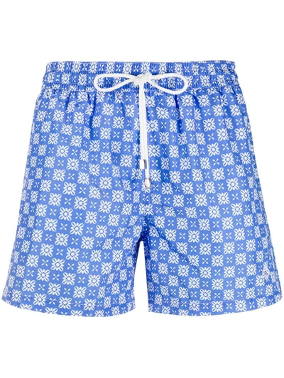 Borrelli Drawstring Printed Shorts In Blue