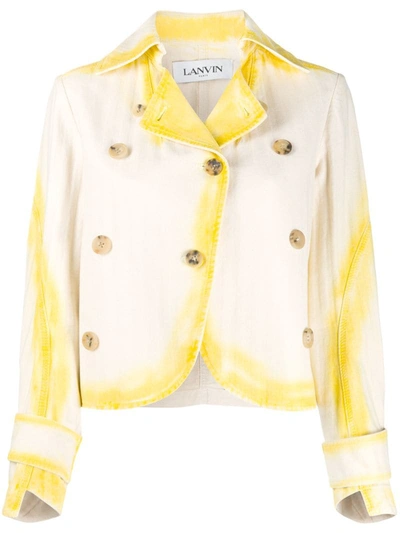 Lanvin Tie-dye Collared Jacket In Yellow