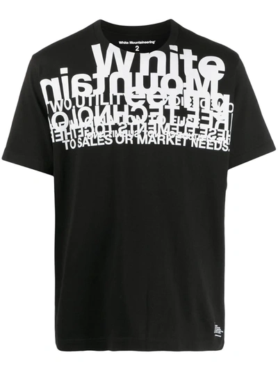 White Mountaineering Layered Logo T-shirt In Black