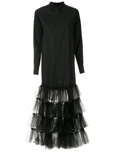 Andrea Bogosian Midi Shirt Dress In Black