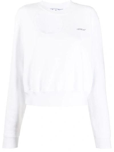 Off-white Cropped-sweatshirt Mit Cut-out In White