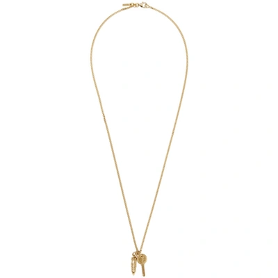 Emanuele Bicocchi Gold Bullet & Key Pendant Necklace