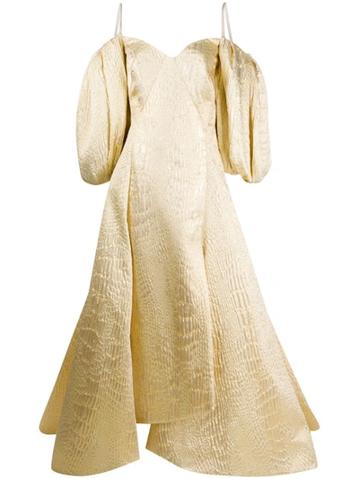 Avaro Figlio Oversized-sleeve Gown In Gold
