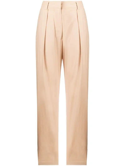 Baum Und Pferdgarten High-waisted Pleat Detail Trousers In Neutrals