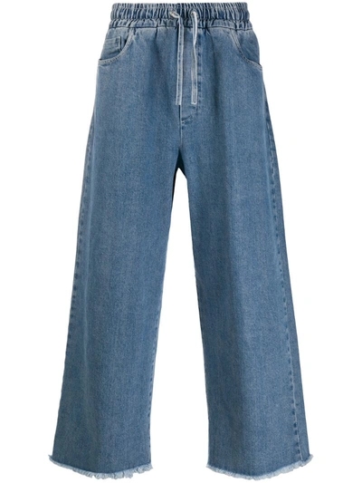 Sunnei Drawstring Wide-leg Jeans In Blue