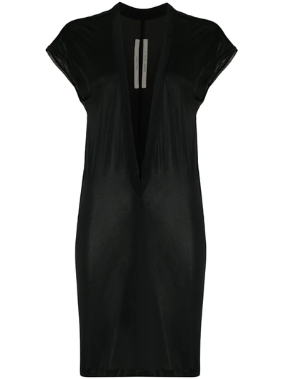 Rick Owens Cap Sleeve Jersey Dress In Black