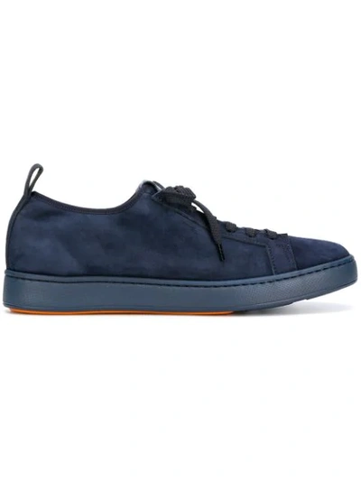 Santoni Lace-up Low-top Sneakers In Blue