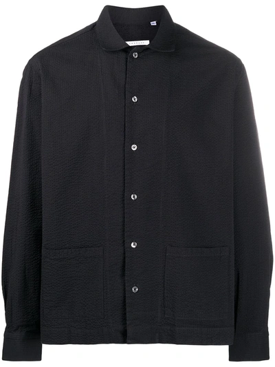 Low Brand Long Sleeve Quilted Effect Shirt In Black