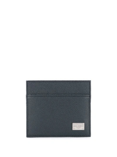 Dolce & Gabbana Leather Cardholder In Blue