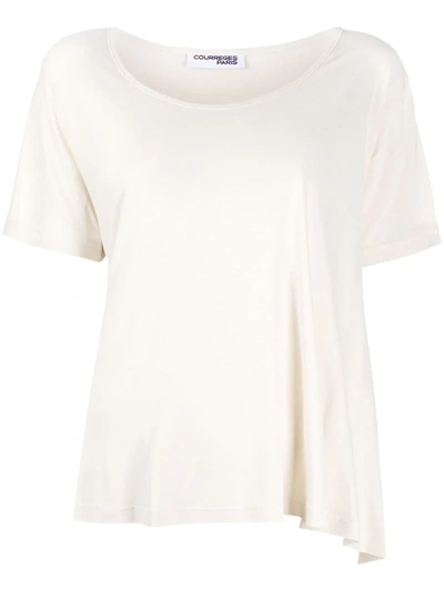 Courrèges Flared Style T-shirt In Neutrals