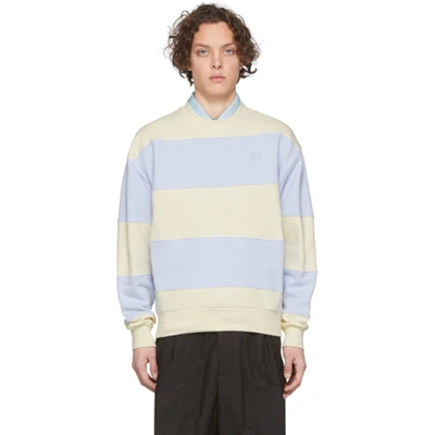 Jw Anderson Stripe Pattern Sweatshirt In Butter Milk