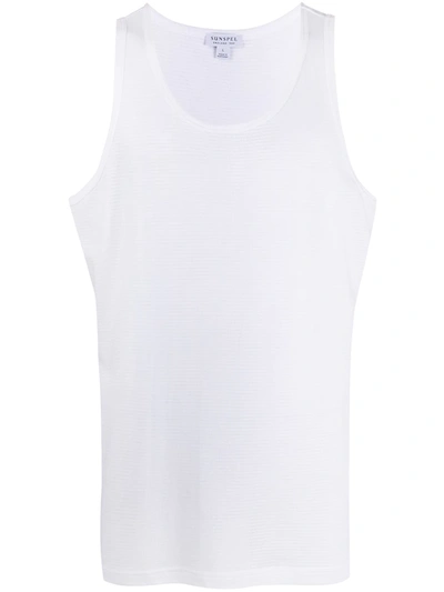 Sunspel Scoop Neck Sleeveless Top In White