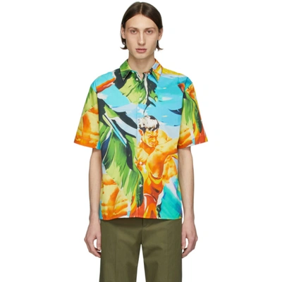 Msgm Loose-fit Printed Shirt In Multicolor