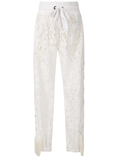 Andrea Bogosian Romes Ab Lace-pattern Track Trousers In Neutrals