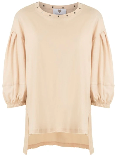 Andrea Bogosian Romã Puff Sleeve Blouse In Neutrals