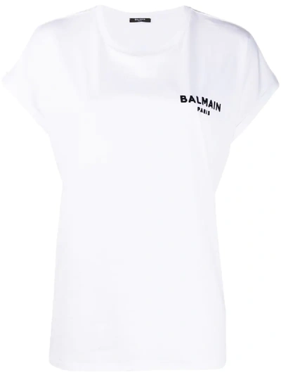 Balmain Logo-detail Short-sleeve T-shirt In White