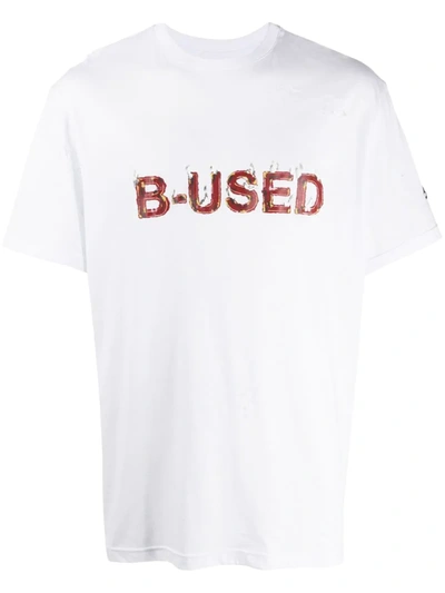 B-used Branded Print T-shirt In White
