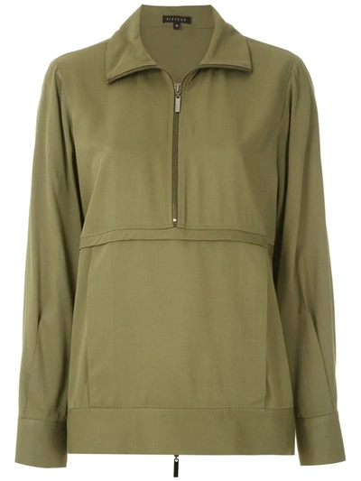 Alcaçuz Zip-detail Sweatshirt In Green