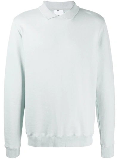 Soulland Louis Polo-collar Sweatshirt In Blue