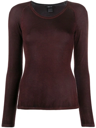 Avant Toi Raglan Sleeve Jumper In Brown