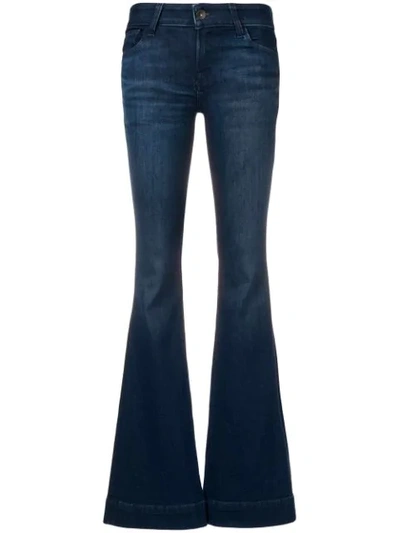 J Brand Flared Mid-rise Jeans In Blue