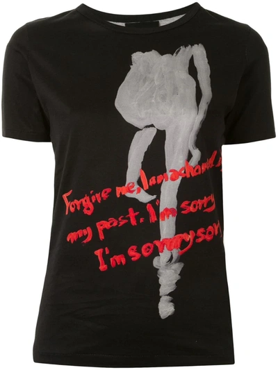 Yohji Yamamoto Short Sleeve Forgive T-shirt In Black