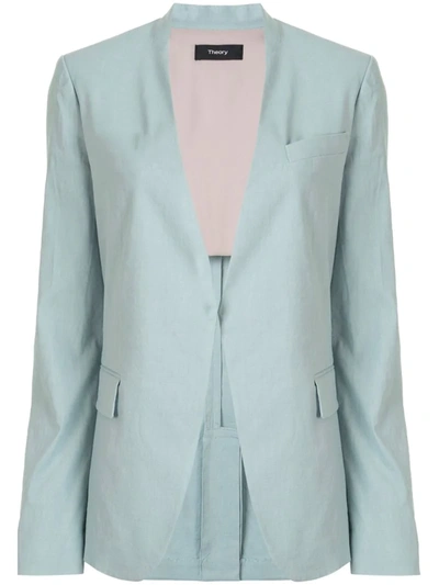 Theory Long-sleeved Blazer In Blue